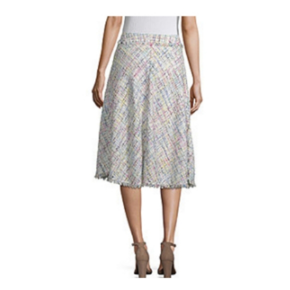 Worthington Boulce Skirt Multi Color Fringed Hem - Picture 3 of 6